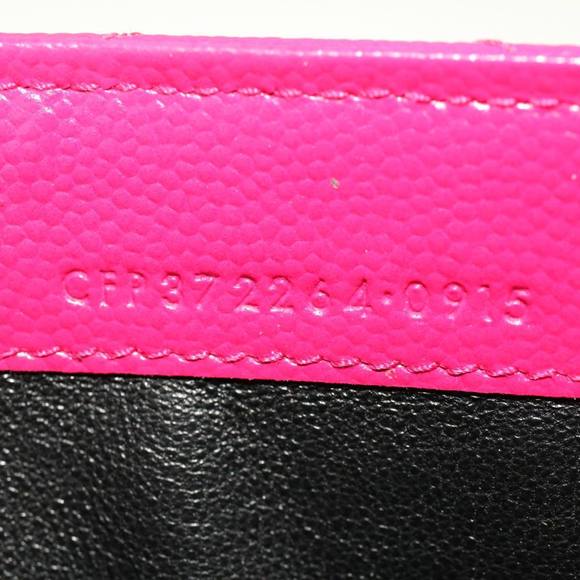 SAINT LAURENT V Stitch Wallet Leather Pink CFP372264 Auth am4748 - Picture 11 of 16